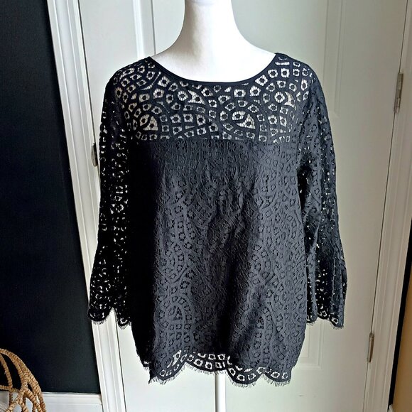 GAP Tops - NEW! BEAUTIFUL BOHO Lace GAP BLOUSE SZ M